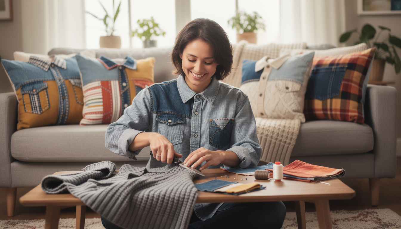 scopri come trasformare i tuoi vecchi vestiti in cuscini di design unici in soli 10 minuti con questa guida facile e creativa.