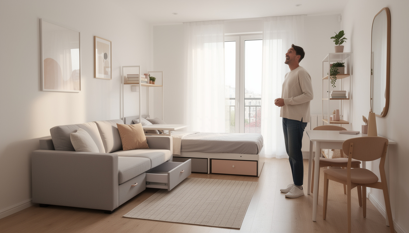 La mossa geniale per arredare un monolocale e sembrare più grande